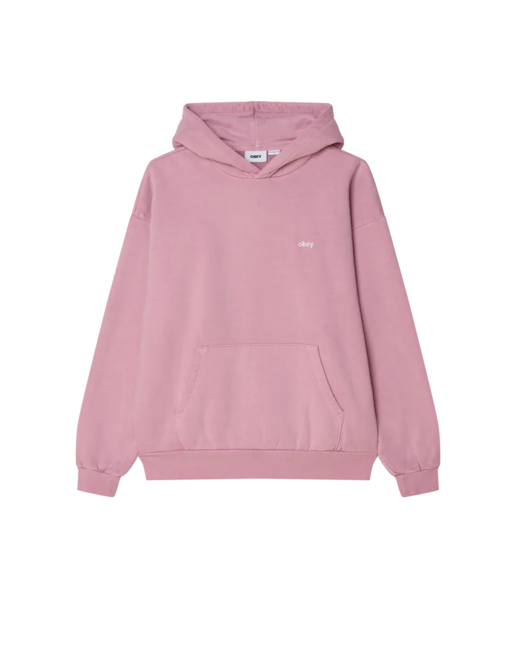 φούτερ σε ροζ χρώμα από την obey, lowercase pigment pullover hoodie