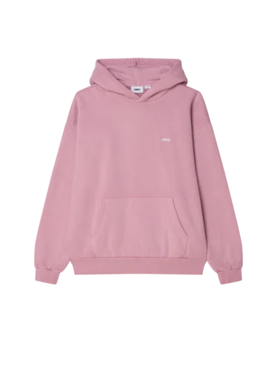 φούτερ σε ροζ χρώμα από την obey, lowercase pigment pullover hoodie