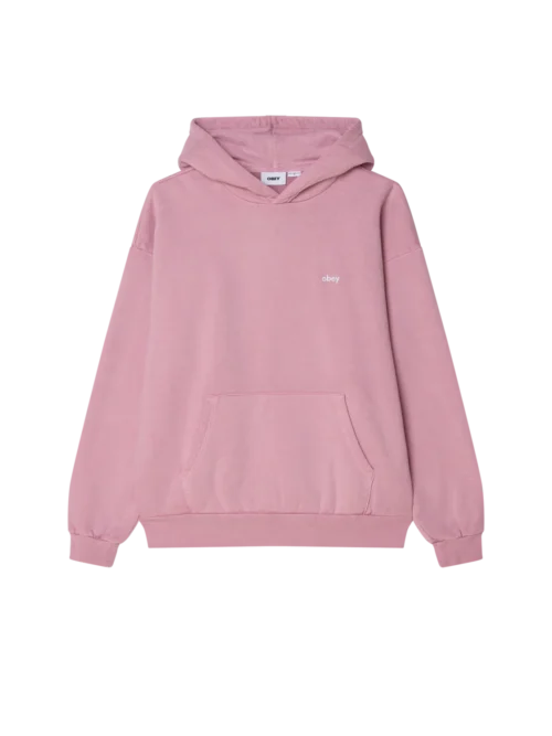 φούτερ σε ροζ χρώμα από την obey, lowercase pigment pullover hoodie