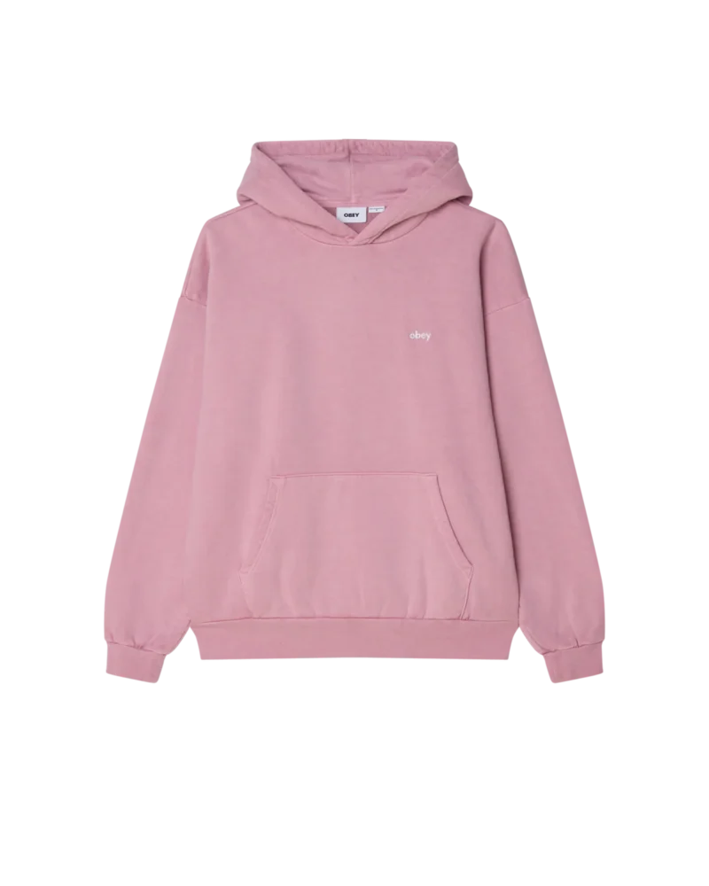 φούτερ σε ροζ χρώμα από την obey, lowercase pigment pullover hoodie