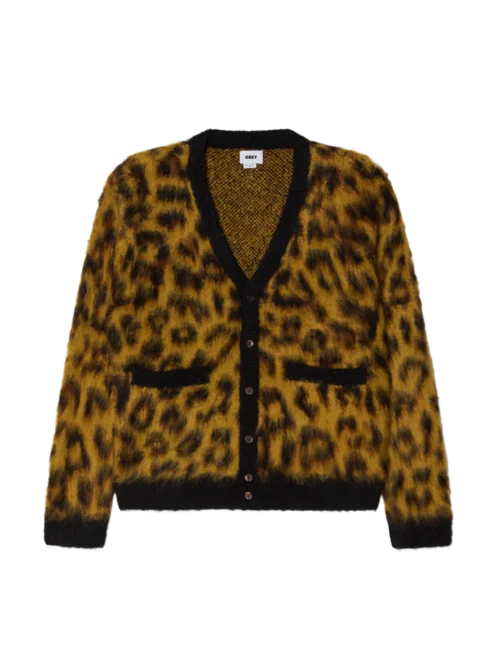 πλεκτή ζακέτα με λεοπάρ σχέδιο από την obey, patron cardigan