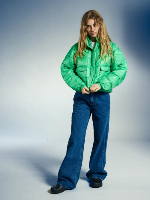 Obey Surface Puffer Jacket - Green Γυναικείο Μπουφάν - Image 5