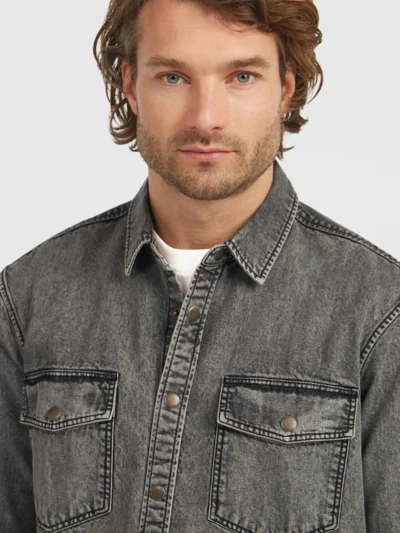 O'neill Originals Denim Shirt - Black Ανδρικό Πουκάμισο - Image 3