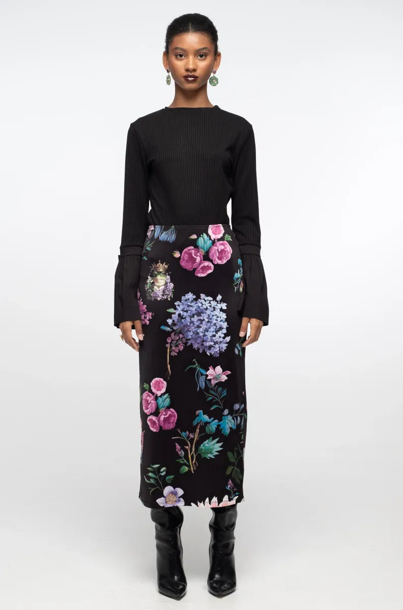 γυναικεία φούστα με λουλούδια από την peace and chaos, azelea midi skirt