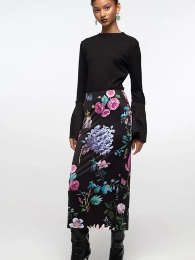 γυναικεία φούστα με λουλούδια από την peace and chaos, azelea midi skirt