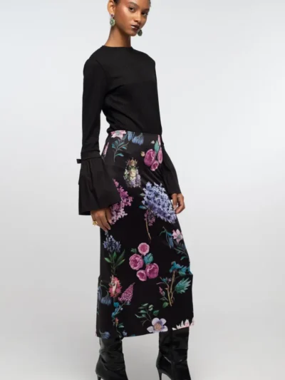 γυναικεία φούστα με λουλούδια από την peace and chaos, azelea midi skirt