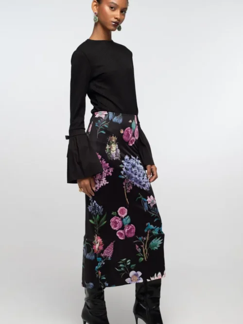 γυναικεία φούστα με λουλούδια από την peace and chaos, azelea midi skirt