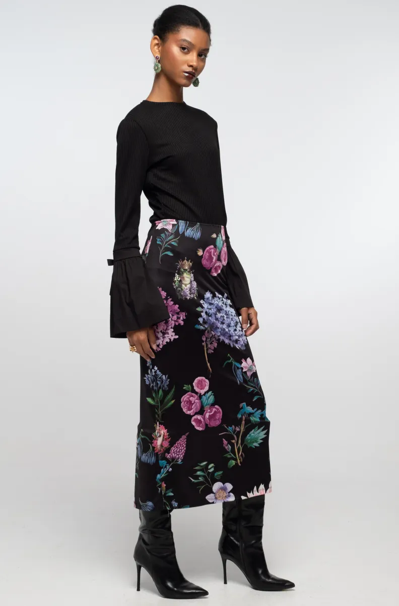 γυναικεία φούστα με λουλούδια από την peace and chaos, azelea midi skirt