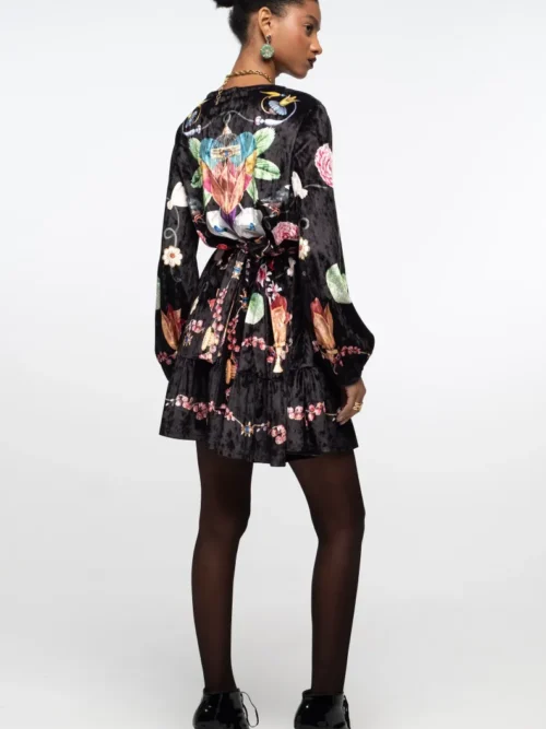 γυναικείο κοντό βελούδινο φόρεμα με διάφορα σχέδια από την peace and chaos, primrose dress