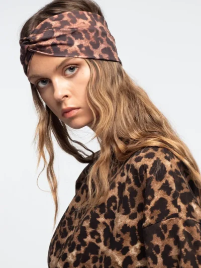 γυναικεία λεοπάρ κορδέλα από την peace and chaos, rosette hairband