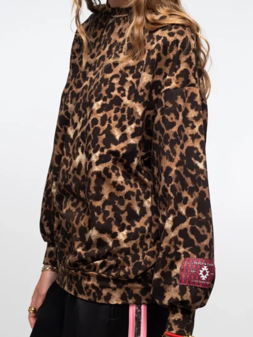 γυναικείο λεοπάρ φούτερ από την peace and chaos, rosette sweater top