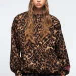 γυναικείο λεοπάρ φούτερ από την peace and chaos, rosette sweater top