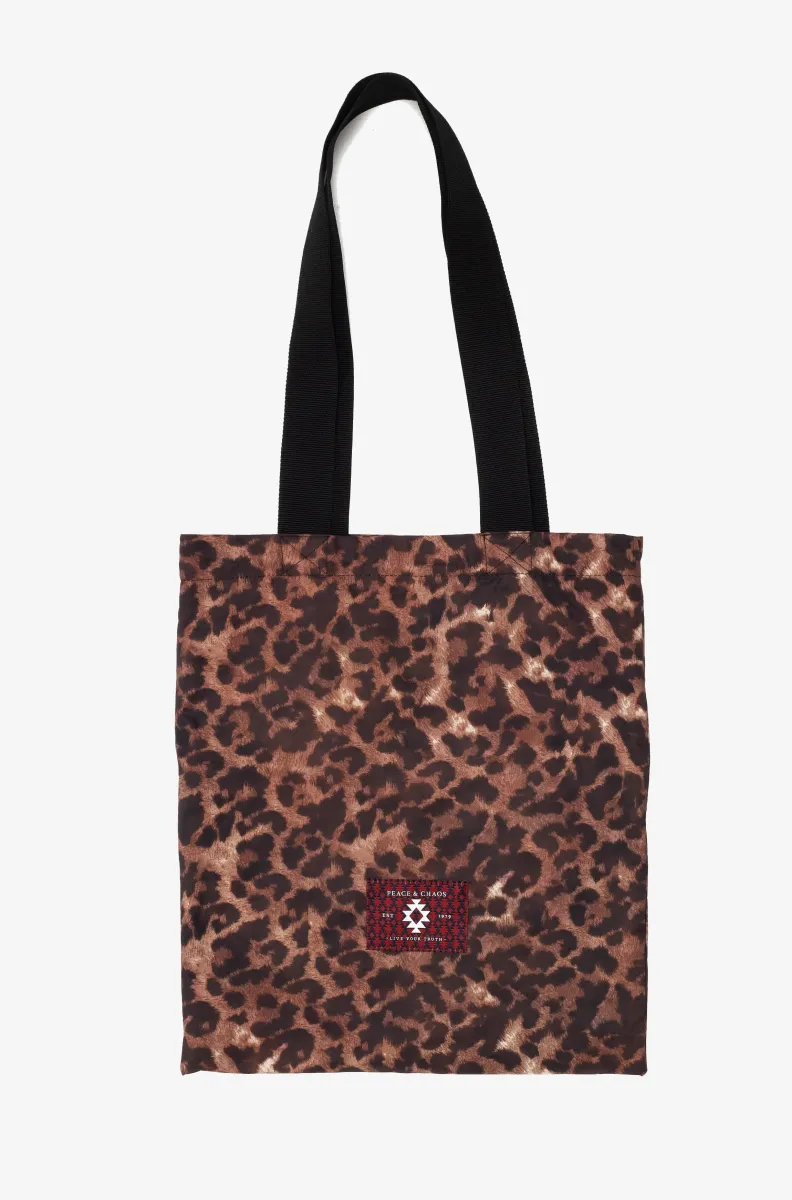 γυναικεία λεοπάρ τσάντα από την peace and chaos, rosette tote bag