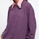 γυναικείο πουλόβερ σε μωβ χρώμα από την Peace and chaos, thistle top