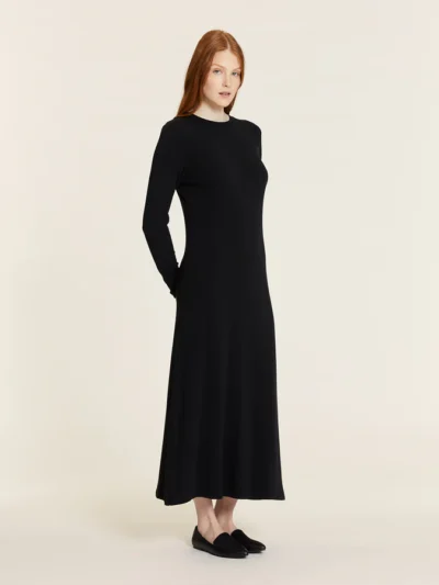 γυναικείο μακρύ μαύρο φόρεμα από την pepaloves, long black dress