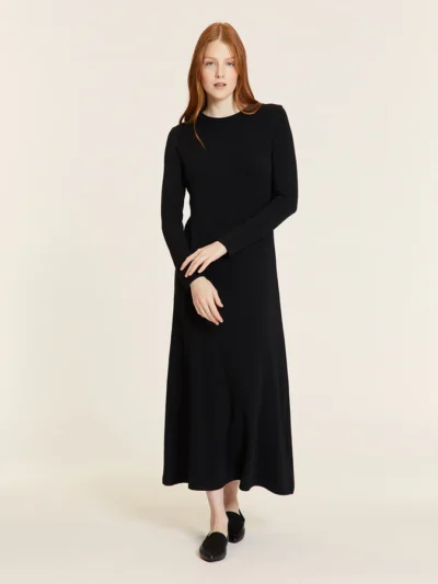 γυναικείο μακρύ μαύρο φόρεμα από την pepaloves, long black dress