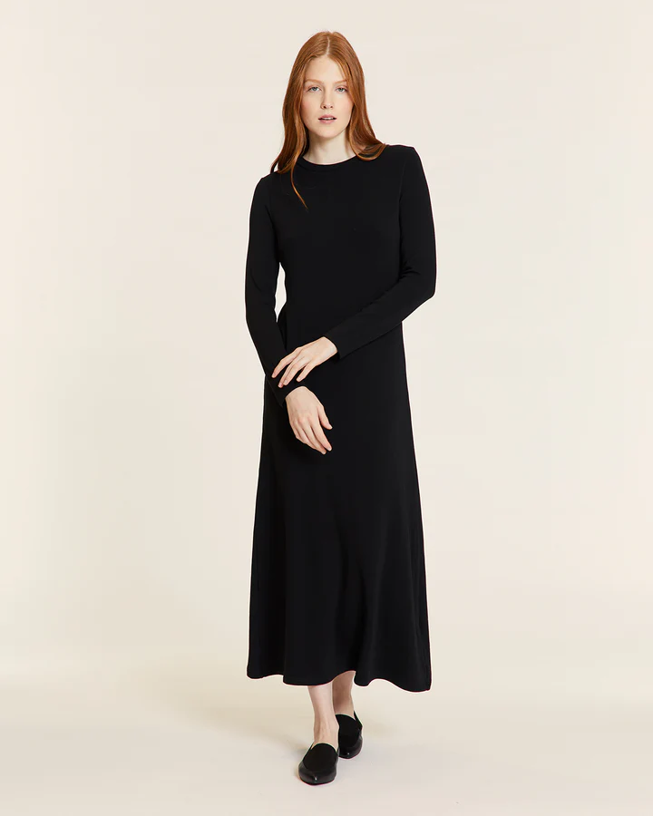 γυναικείο μακρύ μαύρο φόρεμα από την pepaloves, long black dress