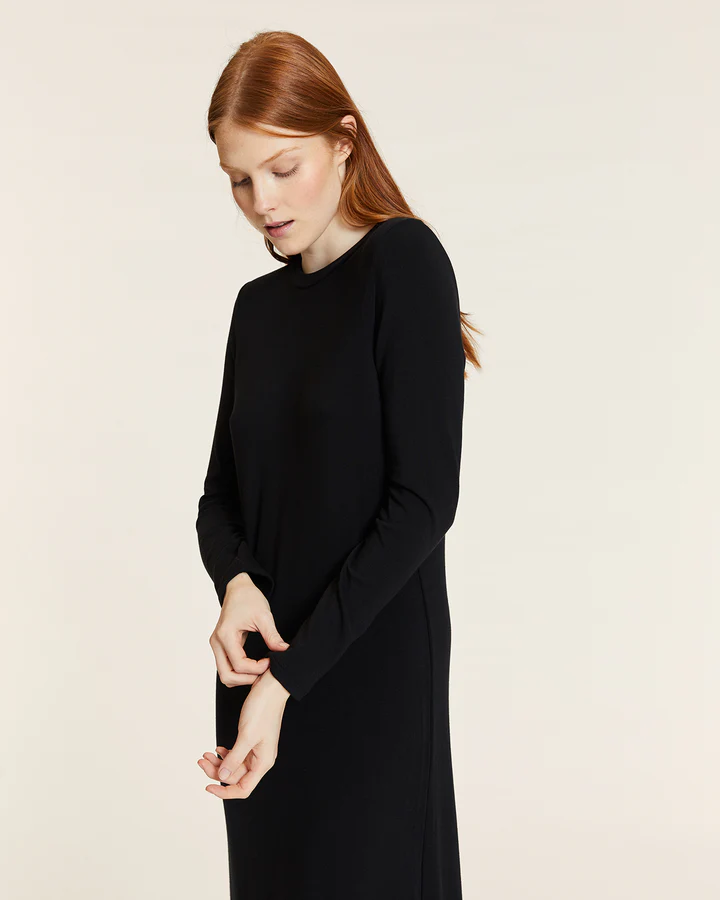 γυναικείο μακρύ μαύρο φόρεμα από την pepaloves, long black dress