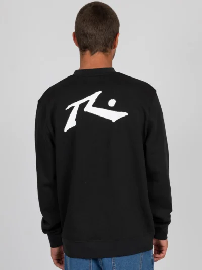 ανδρικό φούτερ σε μαύρο χρώμα από την rusty, base line fleece crewneck