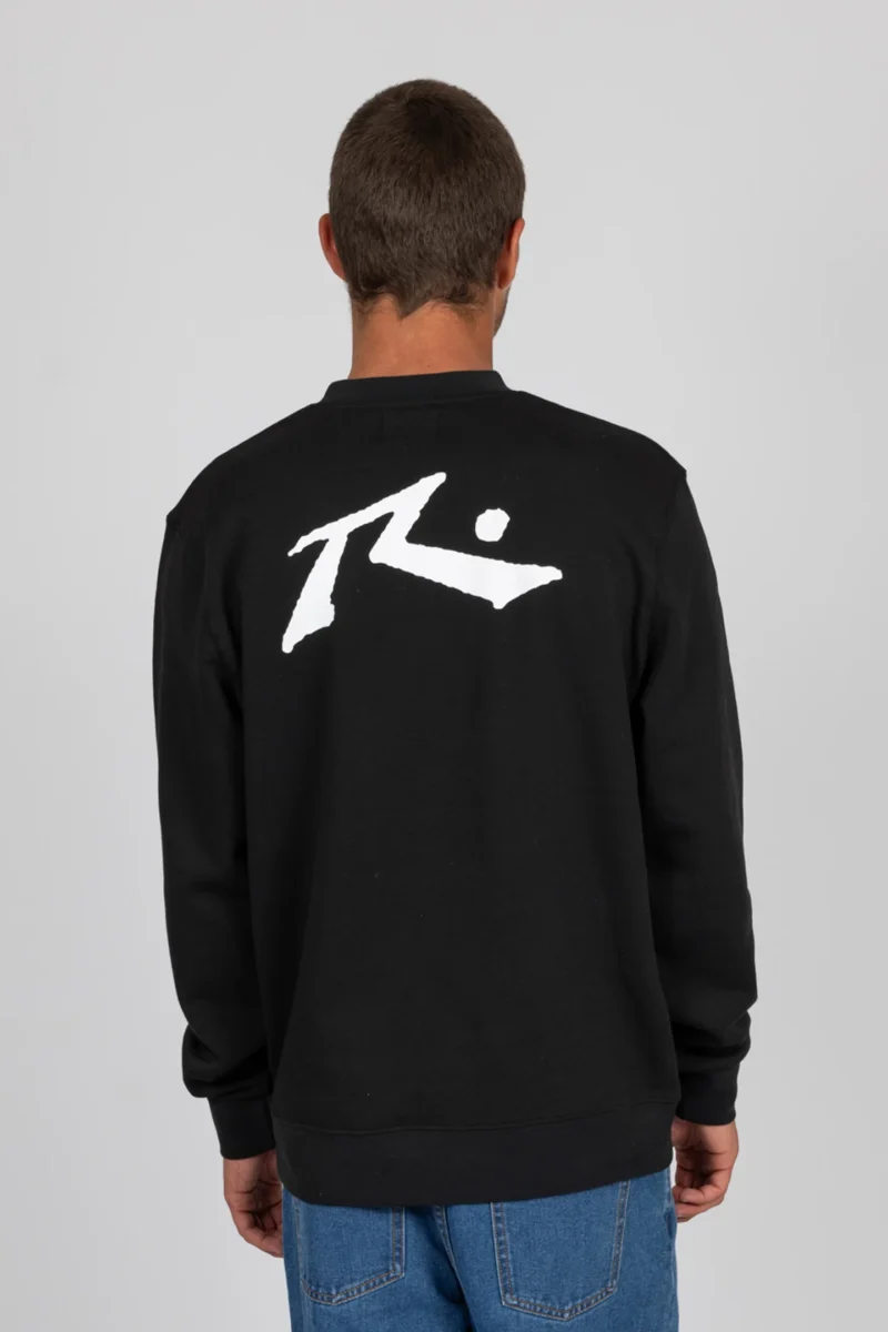 ανδρικό φούτερ σε μαύρο χρώμα από την rusty, base line fleece crewneck