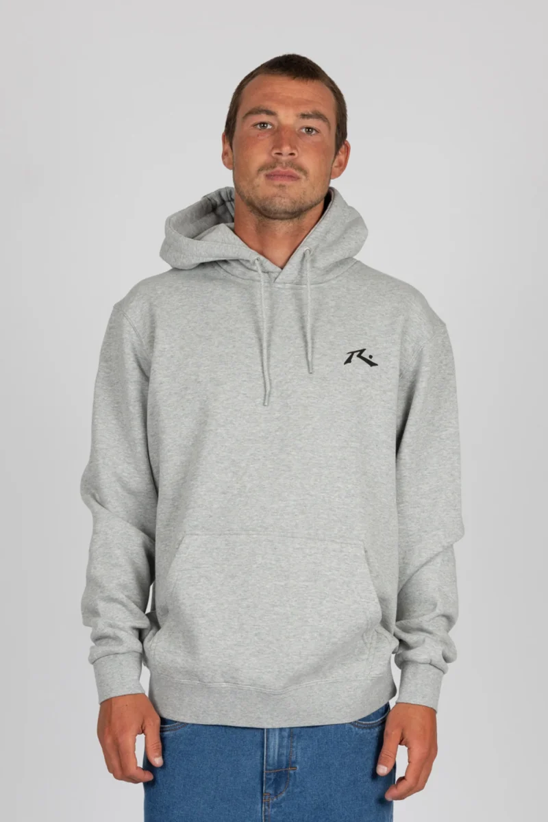 ανδρικό φούτερ σε γκρι χρώμα από την rusty, base line fleece hoodie