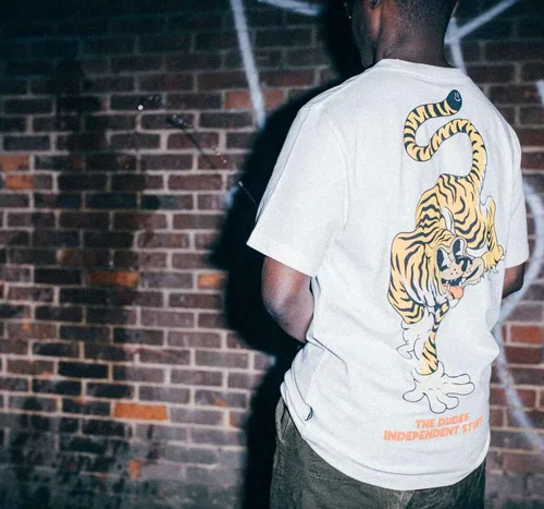 The Dudes Tiger Bear T-shirt White Ανδρική Μπλούζα - Image 4