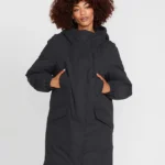 γυναικείο μακρύ μαύρο μπουφάν από την volcom, sleepi puff parka