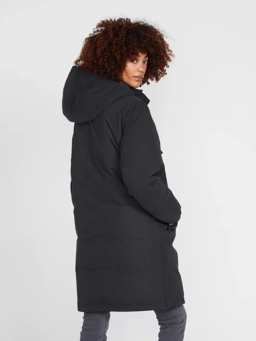 γυναικείο μακρύ μαύρο μπουφάν από την volcom, sleepi puff parka