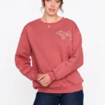 γυναικείο φούτερ σε ροζ χρώμα από την 24colours, womens doggy sweatshirt in rust