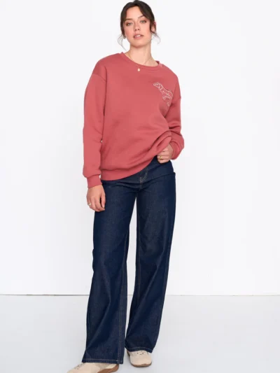 γυναικείο φούτερ σε ροζ χρώμα από την 24colours, womens doggy sweatshirt in rust