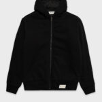 ανδρικό μπουφάν σε μαύρο χρώμα με κουκούλα και εσωτερική επένδυση από την CAT, padded fleece jacket