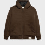 ανδρικό μπουφάν με επένδυση σε καφέ χρώμα από την CAT, padded fleece jacket