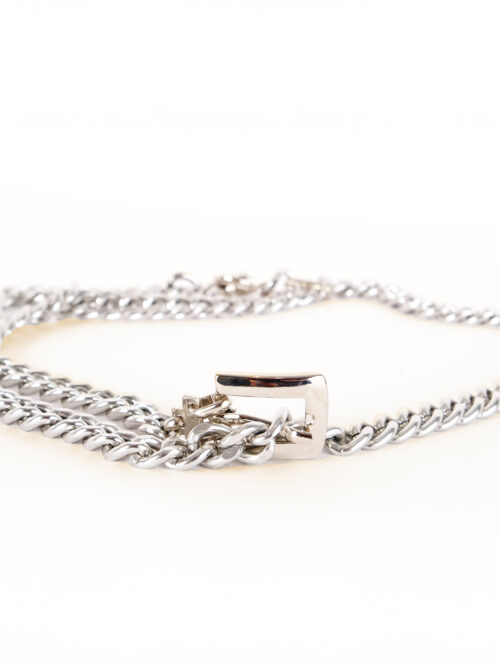 ζώνη αλυσίδα σε ασημένιο χρώμα από την salt and pepper, rebecca silver metal