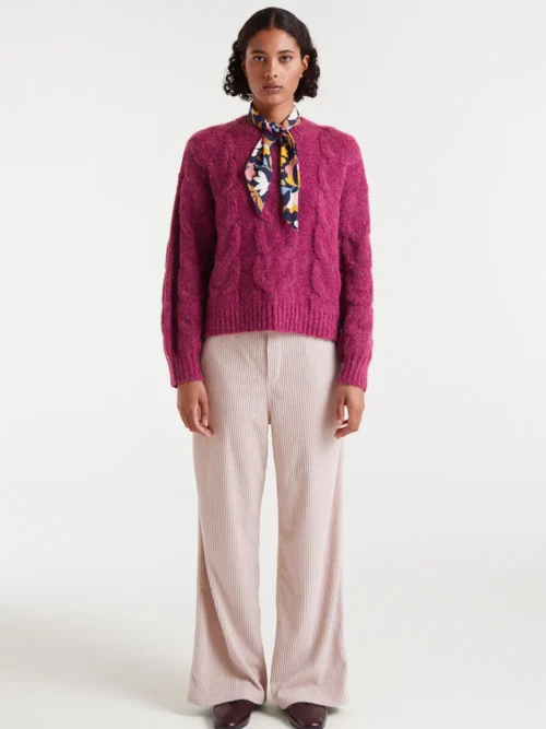 Compania Fantastica Fuchsia Chain-Knit Sweater Πουλόβερ - Image 6