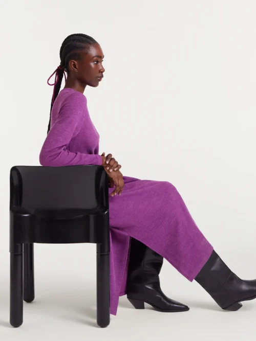 Compania Fantastica Long Ribbed Knit Dress – Magenta Φόρεμα - Image 6