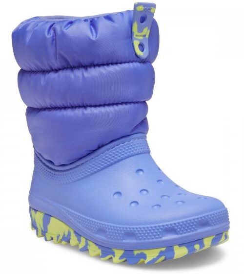 παιδικά μποτάκια σε μωβ χρώμα από την crocs, classic neo puff boot t