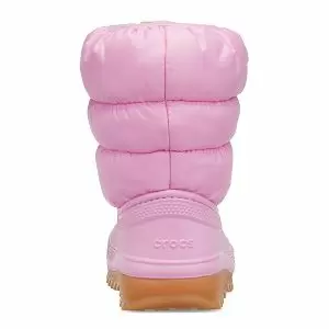 παιδικά μποτάκια σε ροζ χρώμα από την crocs, classic neo puff boot t
