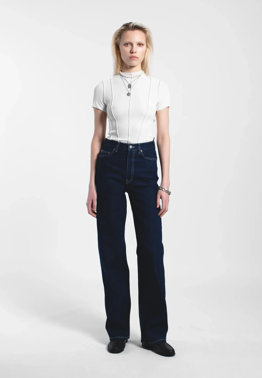 γυναικείο τζιν παντελόνι σε ίσια γραμμή και μπλε σκούρο χρώμα από την dr.denim, echo bay rinse contrast pants