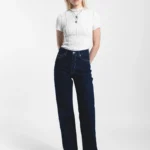 γυναικείο τζιν παντελόνι σε ίσια γραμμή και μπλε σκούρο χρώμα από την dr.denim, echo bay rinse contrast pants