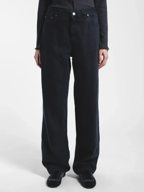 γυναικείο τζιν παντελόνι σε μαύρο χρώμα από την dr denim, jena double knee dark grey pants