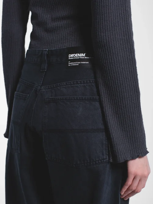 γυναικείο τζιν παντελόνι σε μαύρο χρώμα από την dr denim, jena double knee dark grey pants