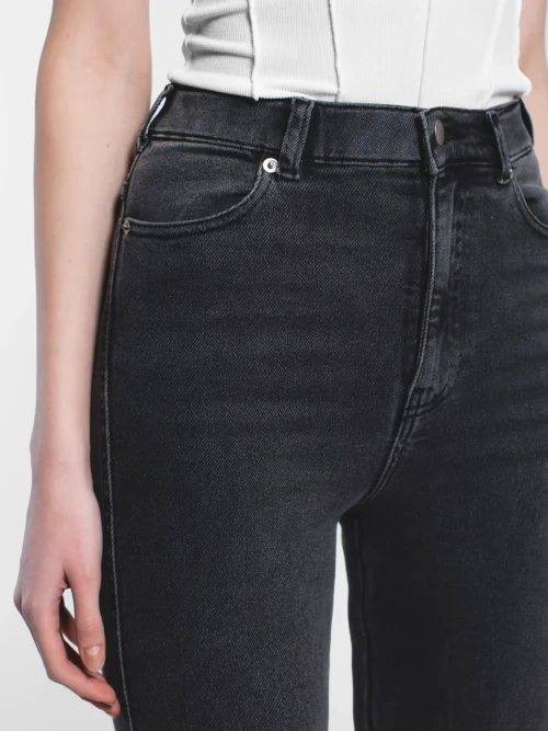 Dr.Denim Moxy Flare - Dark Grey Mist Γυναικείο Τζιν Παντελόνι - Image 5