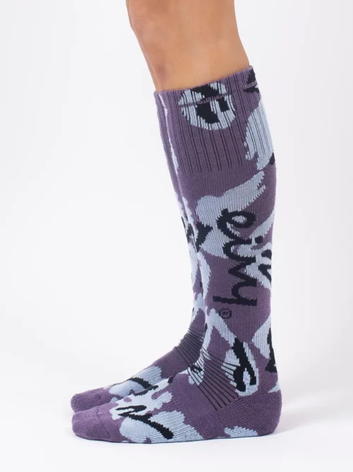 γυναικείες ισοθερμικές κάλτσες σε μωβ χρώμα από την eivy, cheerleader wool socks
