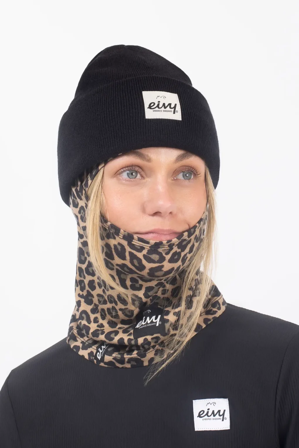 γυναικεία κουκούλα με λεοπάρ σχέδιο από την eivy, hinge merino wool balaclava