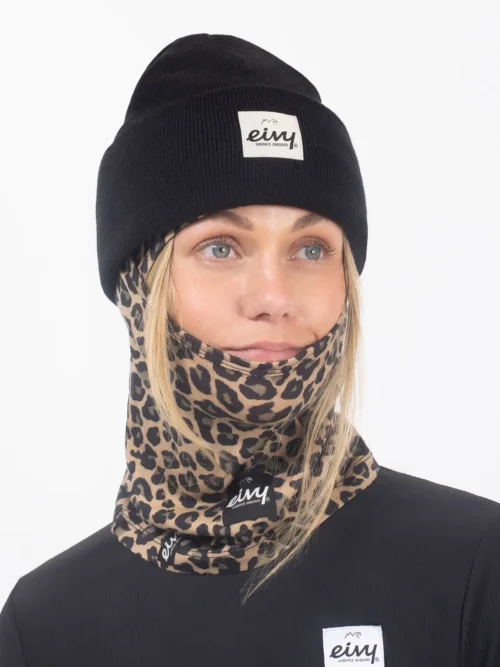 γυναικεία κουκούλα με λεοπάρ σχέδιο από την eivy, hinge merino wool balaclava