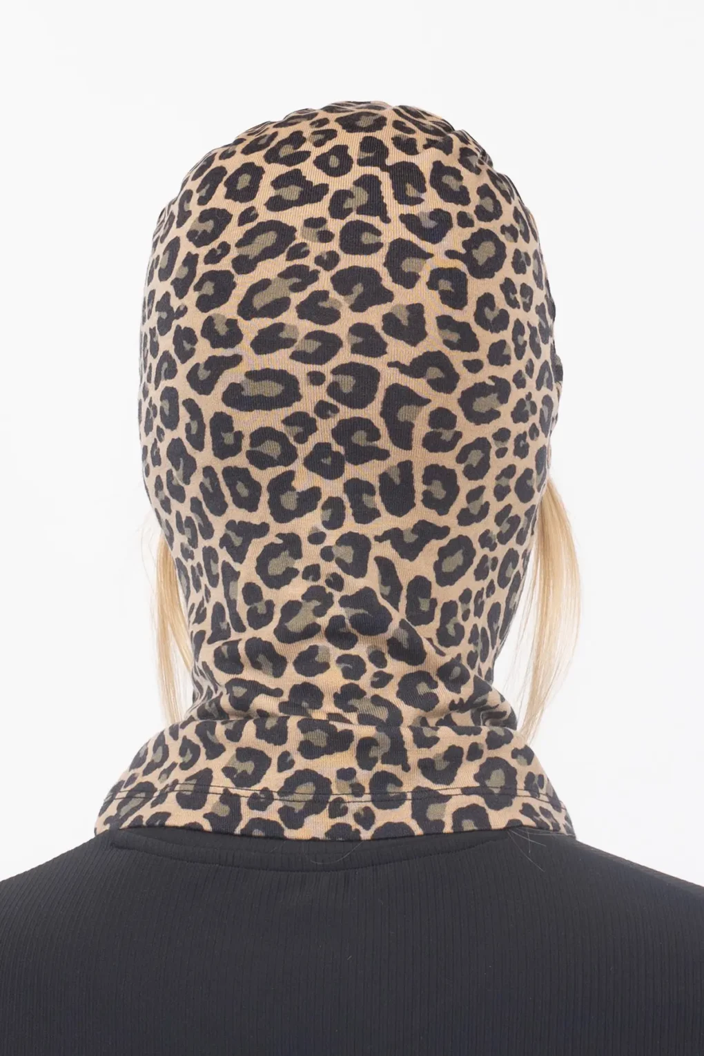 γυναικεία κουκούλα με λεοπάρ σχέδιο από την eivy, hinge merino wool balaclava