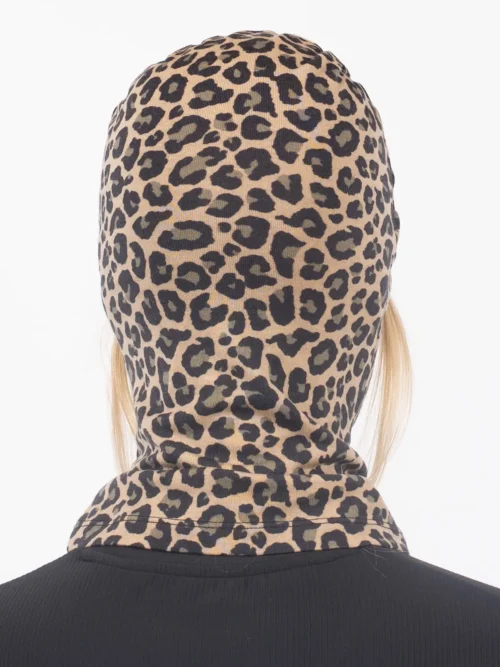 γυναικεία κουκούλα με λεοπάρ σχέδιο από την eivy, hinge merino wool balaclava