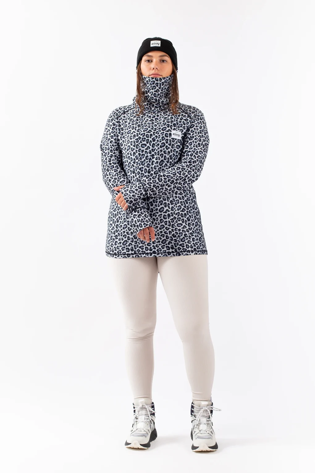 γυναικεία ισοθερμική μπλούζα με λεοπάρ σχέδιο από την eivy, icecold gaiter top