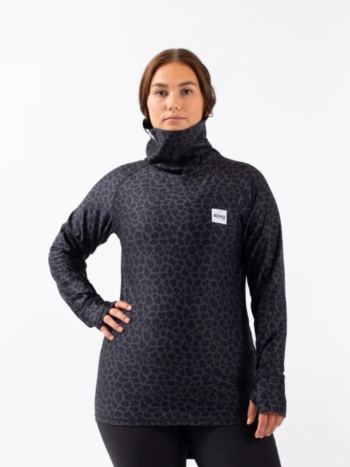 γυναικεία ισοθερμική μπλούζα με λεοπάρ μαύρο σχέδιο από την eivy, icecold top