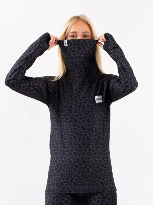 γυναικεία ισοθερμική μπλούζα με λεοπάρ μαύρο σχέδιο από την eivy, icecold top